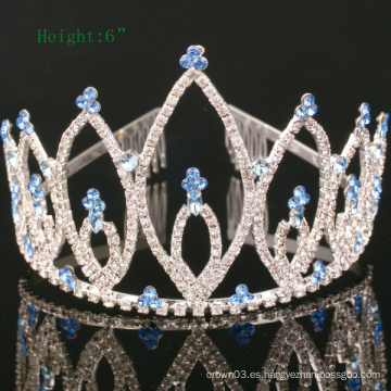 Coronas de cristal de la tiara del Rhinestone de la corona de encargo del diseño simple